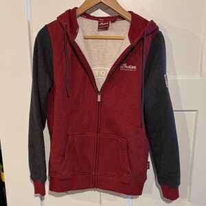 Indian Motorcycles Two-Tone Red & Charcoal Zip Hoodie
